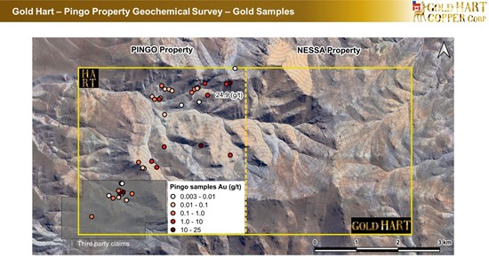 Cannot view this image? Visit: https://images.newsfilecorp.com/files/10786/259109_gold_hart_-_latest_acquisitions_-_domeyko_fault_-_nessa_pingo_manto_carolina_6_550.jpg