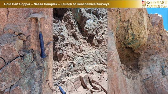 Cannot view this image? Visit: https://images.newsfilecorp.com/files/10786/291439_gold_hart_copper_-_nessa_complex_-_new_survey_-_2_550.jpg