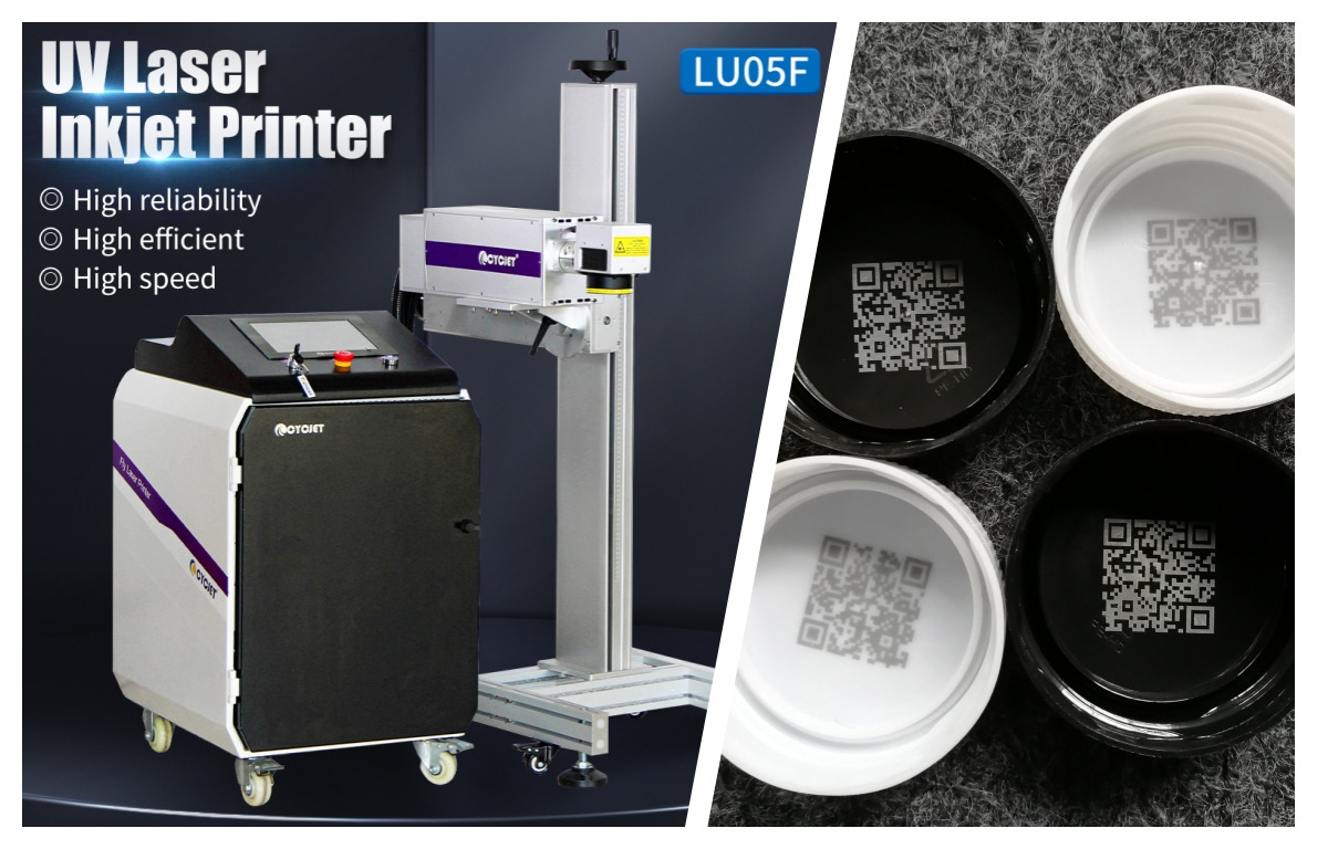 CYCJET's UV Laser Marking Machine on Bottle Caps Ensures Product Safety